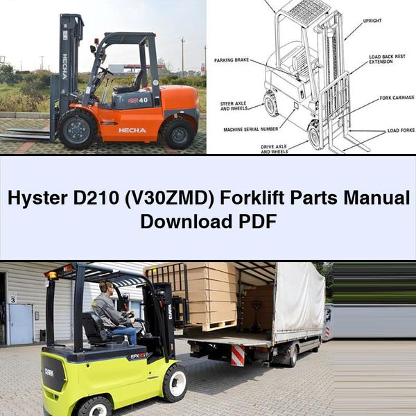 Manuel des pièces détachées pour chariot élévateur Hyster D210 (V30ZMD)