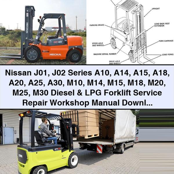 Nissan J01 J02 Series A10 A14 A15 A18 A20 A25 A30 M10 M14 M15 M18 M20 M25 M30 Diesel & LPG Forklift Service Repair Workshop Manual