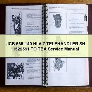 Manual de reparación y servicio del manipulador telescópico JCB 535-140 HI VIZ SN 1522591 a TBA