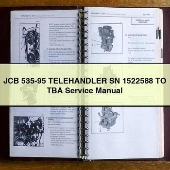 Manual de reparación y servicio del manipulador telescópico JCB 535-95 SN 1522588 a TBA