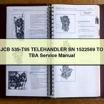 Manual de reparación y servicio del manipulador telescópico JCB 535-T95 SN 1522569 a TBA