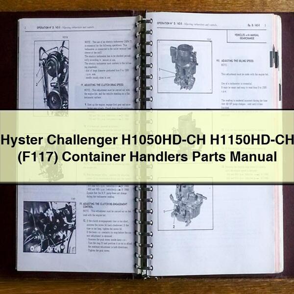 Manual de piezas para manipuladores de contenedores Hyster Challenger H1050HD-CH H1150HD-CH (F117)