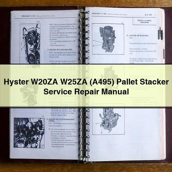 Manual de servicio y reparación del apilador de paletas Hyster W20ZA W25ZA (A495)