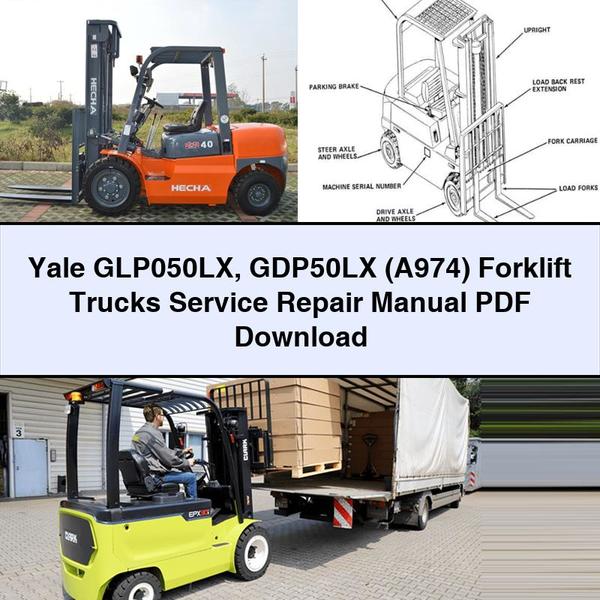 Manual de servicio y reparación de carretillas elevadoras Yale GLP050LX GDP50LX (A974)