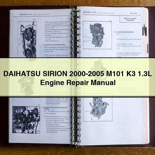 Manual de reparación del motor DAIHATSU SIRION 2000-2005 M101 K3 1.3L