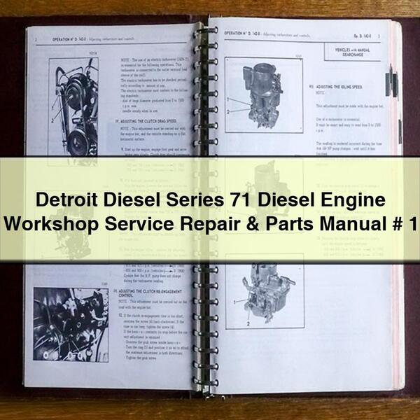 Detroit Diesel Series 71 Diesel Engine Workshop Service Repair & Parts Manual # 1