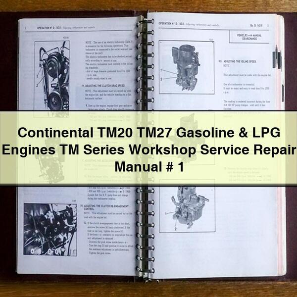 Continental TM20 TM27 Gasoline & LPG Engines TM Series Workshop Service Repair Manual # 1