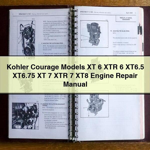 Manual de reparación de motores Kohler Courage Modelos XT 6 XTR 6 XT6.5 XT6.75 XT 7 XTR 7 XT8