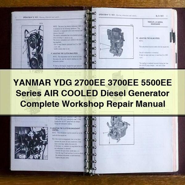 Manual completo de reparación del taller del generador diésel refrigerado por aire de la serie YANMAR YDG 2700EE 3700EE 5500EE