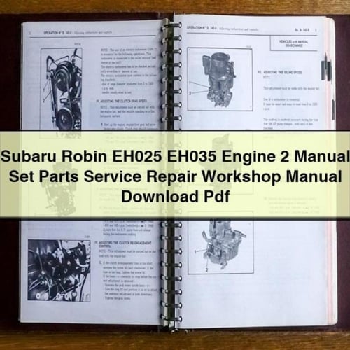 Manual de taller de reparación y servicio de piezas del conjunto de 2 motores Subaru Robin EH025 EH035 en formato PDF