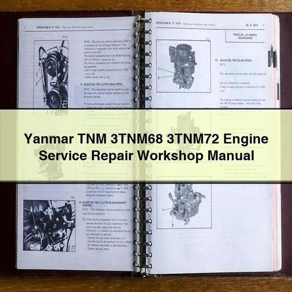 Manual de taller y reparación del motor Yanmar TNM 3TNM68 3TNM72