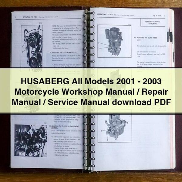 HUSABERG All Models 2001-2003 Motorcycle Workshop Manual/Repair Manual/Service Manual download