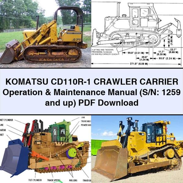 Manual de operación y mantenimiento de la excavadora sobre orugas Komatsu CD110R-1 (número de serie: 1259 y posteriores)