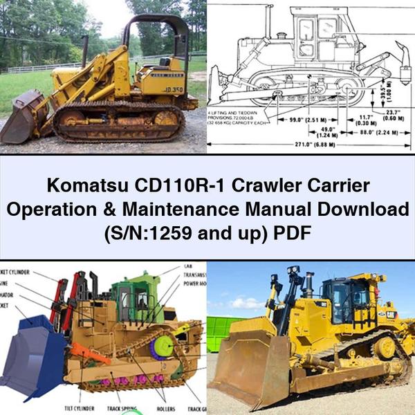 Manual de operación y mantenimiento de la excavadora de cadenas Komatsu CD110R-1 (número de serie: 1259 y posteriores)