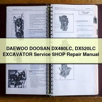 Manual de reparación y servicio de excavadoras DAEWOO DOOSAN DX480LC DX520LC