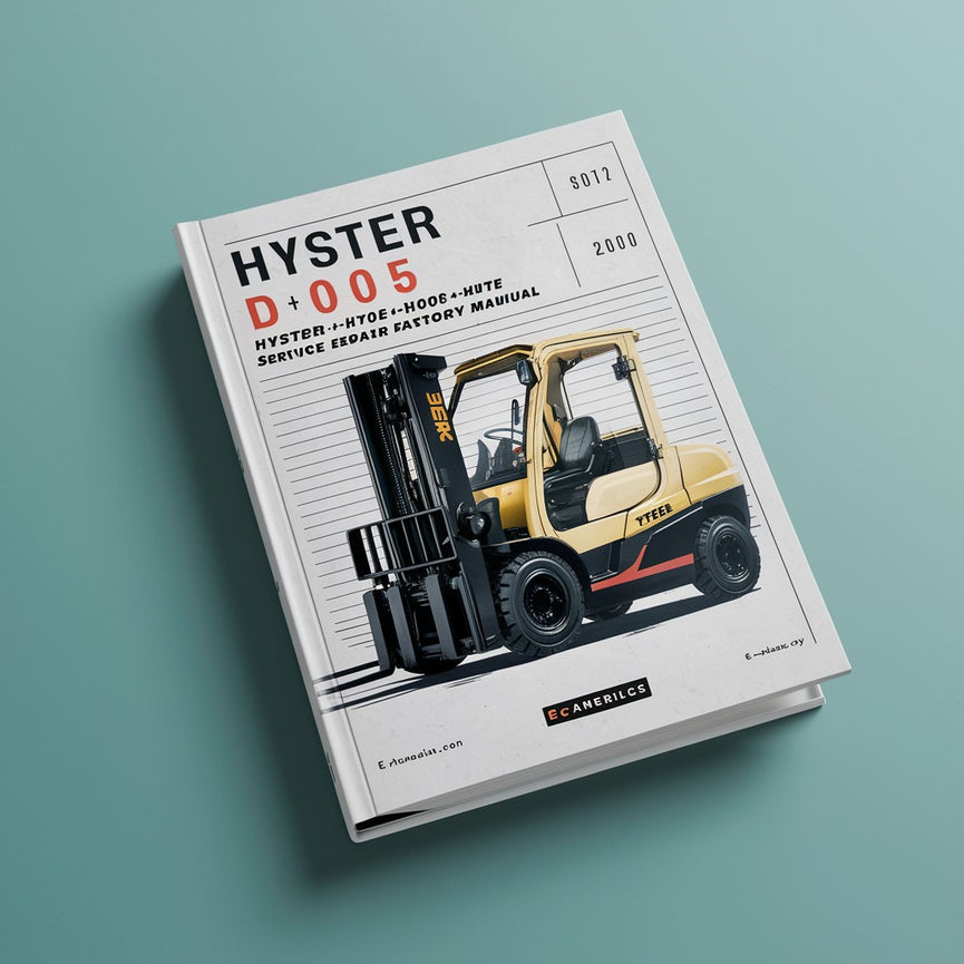 Manual de fábrica de reparación y servicio de montacargas Hyster D005 (H60E H70E H80E H100E H110E América)