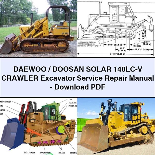 Manual de servicio y reparación de la excavadora de cadenas DAEWOO/DOOSAN SOLAR 140LC-V (PDF)