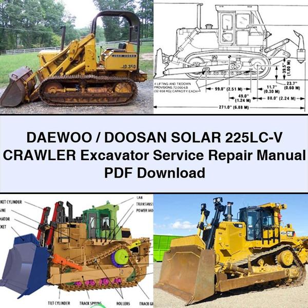 Manual de servicio y reparación de la excavadora de cadenas DAEWOO/DOOSAN SOLAR 225LC-V