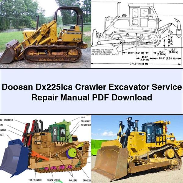 Manual de servicio y reparación de la excavadora de cadenas Doosan Dx225lca