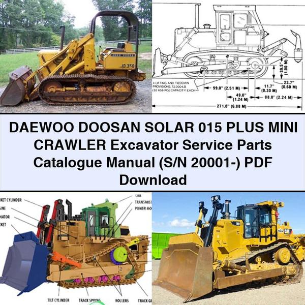 Manuel du catalogue des pièces détachées pour mini-pelles sur chenilles DAEWOO DOOSAN SOLAR 015 PLUS (S/N 20001-)