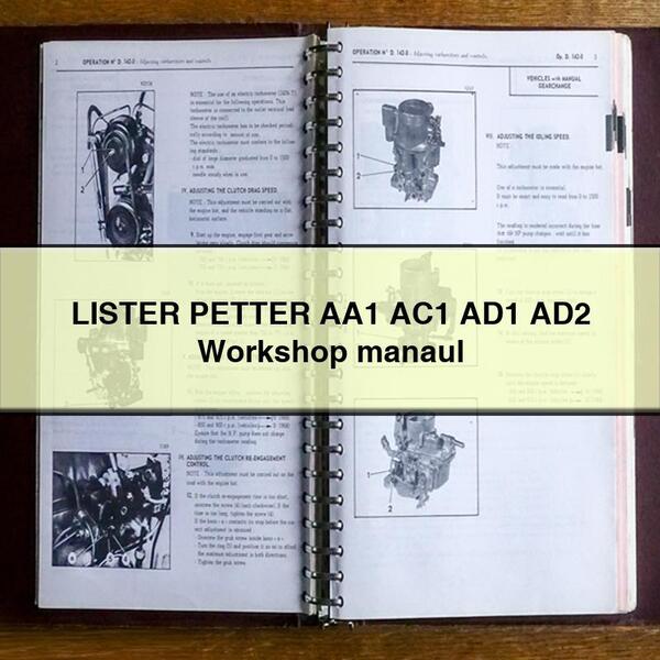 LISTER PETTER AA1 AC1 AD1 AD2 Manuel d'atelier