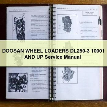 Manual de servicio y reparación de cargadoras de ruedas DOOSAN DL250-3 10001 y posteriores