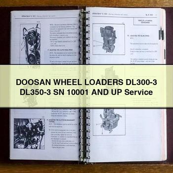 Manual de servicio y reparación de cargadoras de ruedas DOOSAN DL300-3 DL350-3 SN 10001 y superiores