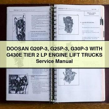 Manual de servicio y reparación de carretillas elevadoras DOOSAN G20P-3 G25P-3 G30P-3 CON MOTOR G430E Tier 2 LP