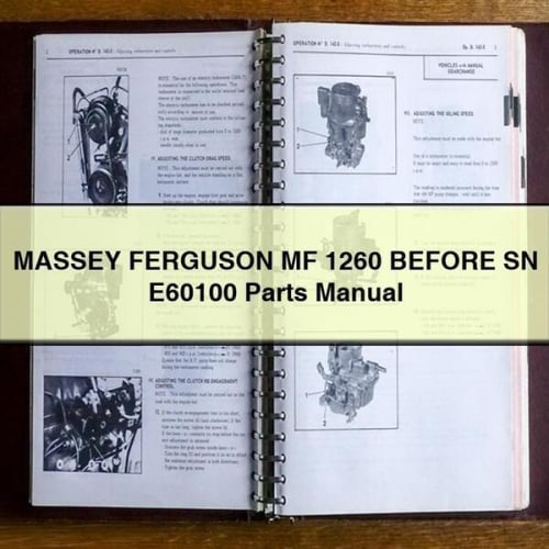 MASSEY FERGUSON MF 1260 BEFORE SN E60100 Parts Manual PDF Download