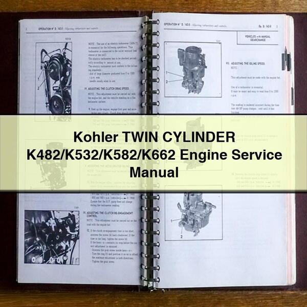 Manual de servicio y reparación del motor Kohler TWIN CYLINDER K482/K532/K582/K662