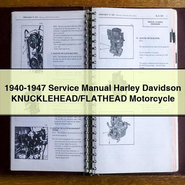 Manual de servicio y reparación de motocicletas Harley Davidson KNUCKLEHEAD/FLATHEAD 1940-1947