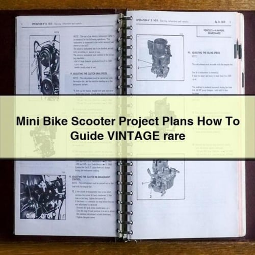 Plans de projet de mini-vélo scooter Comment guider VINTAGE rare