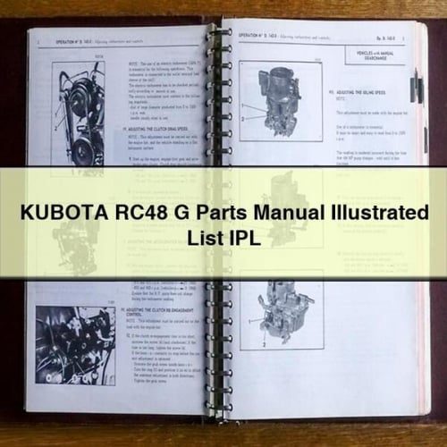 Manuel des pièces détachées KUBOTA RC48 G Liste illustrée IPL