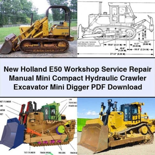 Manual de servicio y reparación del taller New Holland E50 Miniexcavadora compacta hidráulica sobre cadenas Miniexcavadora