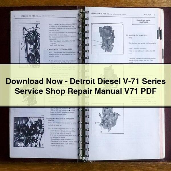 Manuel de réparation de l'atelier de service Detroit Diesel V-71 Series V71