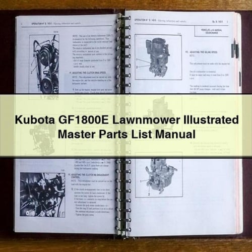 Manual ilustrado de la lista de piezas del cortacésped Kubota GF1800E