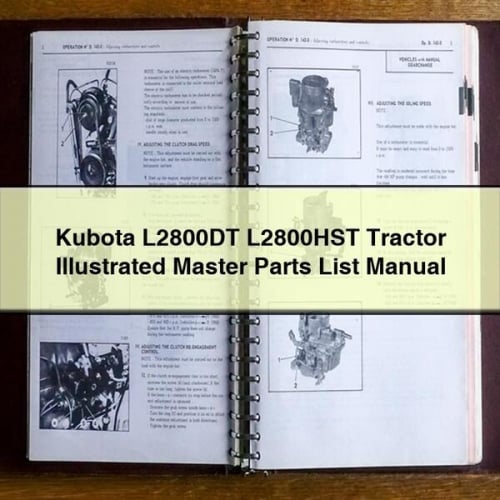 Kubota L2800DT L2800HST Tractor Illustrated Master Parts List Manual PDF Download