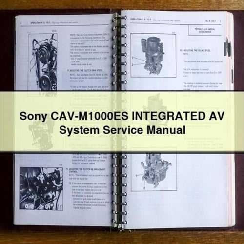 Sony CAV-M1000ES Integrated AV System Service Manual