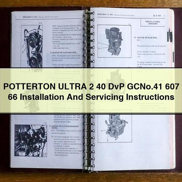 POTTERTON ULTRA 2 40 DvP GCNo.41 607 66 Instructions d'installation et d'entretien