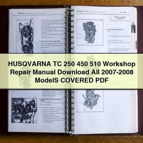 Manual de reparación del taller HUSQVARNA TC 250 450 510 Todos los modelos 2007-2008 INCLUIDOS