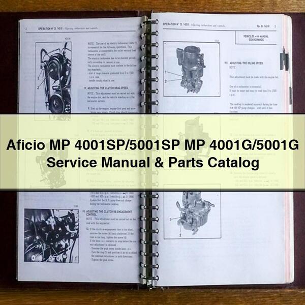 Manuel de réparation et catalogue de pièces détachées pour Aficio MP 4001SP/5001SP MP 4001G/5001G