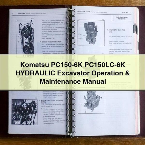 Manual de operación y mantenimiento de la excavadora hidráulica Komatsu PC150-6K PC150LC-6K