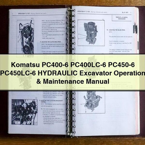 Manual de operación y mantenimiento de la excavadora hidráulica Komatsu PC400-6 PC400LC-6 PC450-6 PC450LC-6