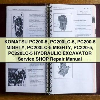 Manuel de réparation et d'entretien de l'atelier d'excavatrice hydraulique Komatsu PC200-5 PC200LC-5 PC200-5 MIGHTY PC200LC-5 MIGHTY PC220-5 PC220LC-5