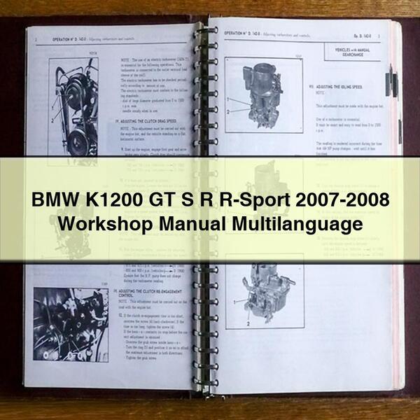 BMW K1200 GT S R R-Sport 2007-2008 Workshop Manual Multilanguage