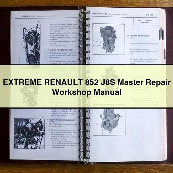 Manuel d'atelier de réparation EXTREME RENAULT 852 J8S Master