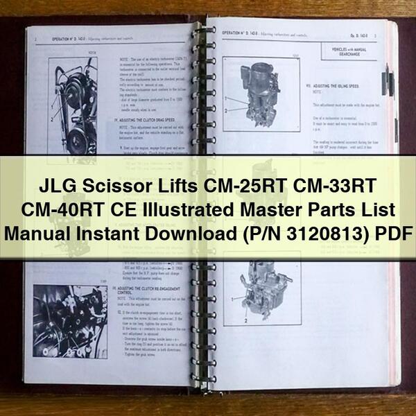 Manual de lista maestra ilustrada de piezas CE para elevadores de tijera JLG CM-25RT CM-33RT CM-40RT (N.º de pieza 3120813)