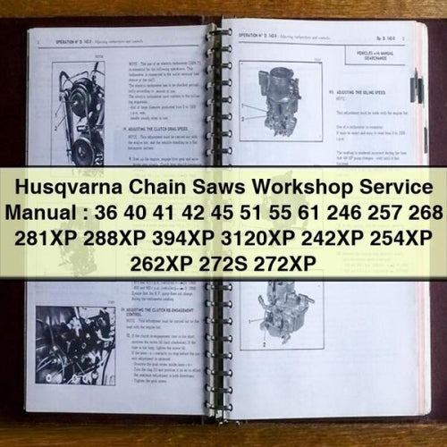 Husqvarna Chain Saws Workshop Service Manual : 36 40 41 42 45 51 55 61 246 257 268 281XP 288XP 394XP 3120XP 242XP 254XP 262XP 272S 272XP Download PDF