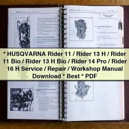 * HUSQVARNA Rider 11 / Rider 13 H / Rider 11 Bio / Rider 13 H Bio / Rider 14 Pro / Rider 16 H Service / Repair / Workshop Manual Download * Best * PDF