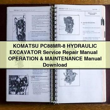 Manual de servicio y reparación de la excavadora hidráulica Komatsu PC88MR-8 + Manual de operación y mantenimiento